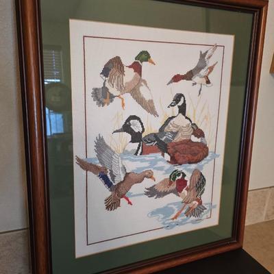 Duck Décor Collection – Framed Needlepoint & Carvings