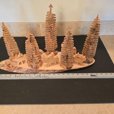 Hand-Carved from one log - Woodland Forest Scene This is talent!