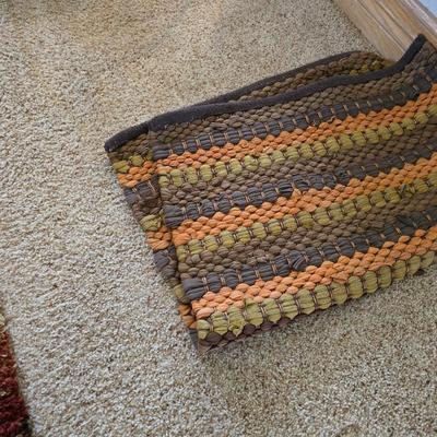 Antique Folding Chair & Miniature Wicker magazine rack