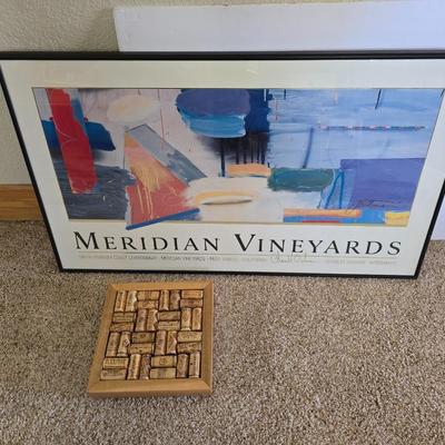 Meridian Vineyards Art Print & Wine Cork Trivet Pair
