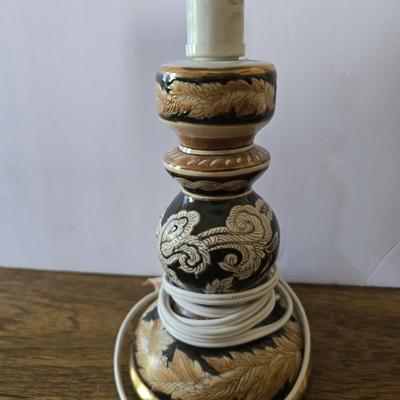 Vintage flat backed entryway Cabinet, Lamp & Accent Rug Set