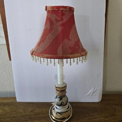 Vintage flat backed entryway Cabinet, Lamp & Accent Rug Set