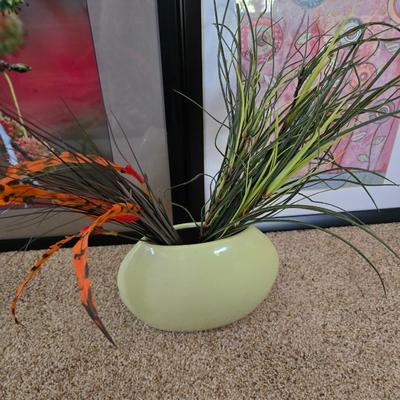 Pair of Framed Art Prints with Decorative Vase