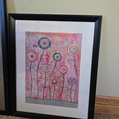 Pair of Framed Art Prints with Decorative Vase