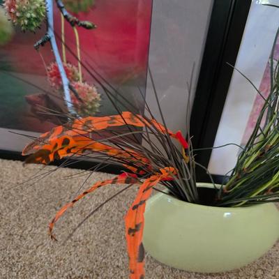 Pair of Framed Art Prints with Decorative Vase