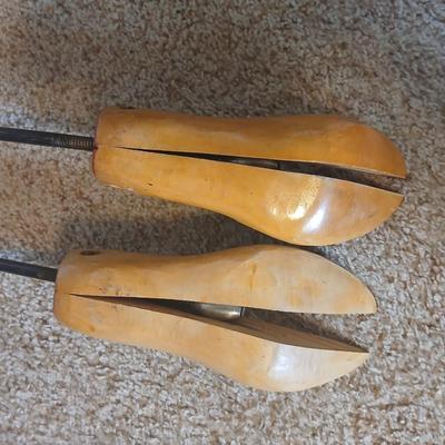 Shoe Rack with Assorted Baskets and Wooden Shoe Stretchers