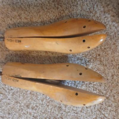 Shoe Rack with Assorted Baskets and Wooden Shoe Stretchers