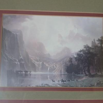 Tall pottery Lamp & Framed Scripture Art