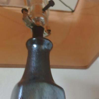 Tall pottery Lamp & Framed Scripture Art