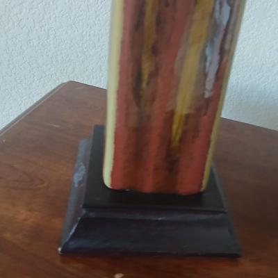 Tall pottery Lamp & Framed Scripture Art