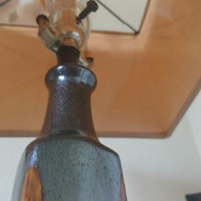 Tall pottery Lamp & Framed Scripture Art