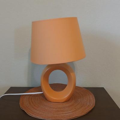 Retro and Fun Mid-Century Orange Loop Lamp with Cabinet