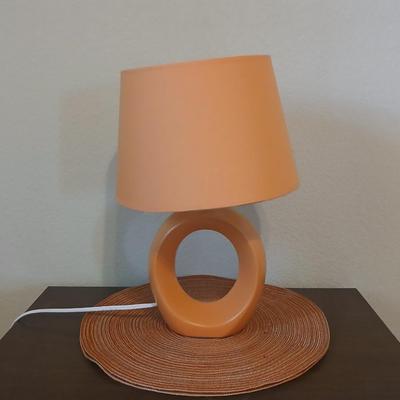 Retro and Fun Mid-Century Orange Loop Lamp with Cabinet