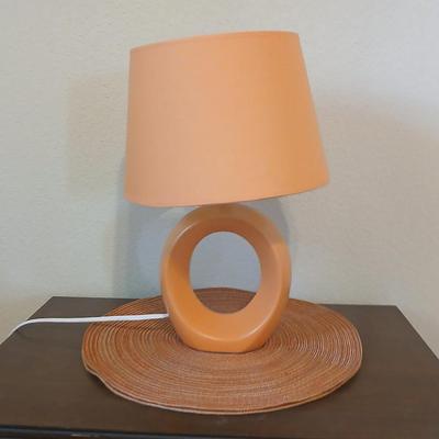 Retro and Fun Mid-Century Orange Loop Lamp with Cabinet