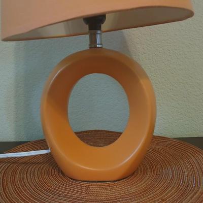 Retro and Fun Mid-Century Orange Loop Lamp with Cabinet