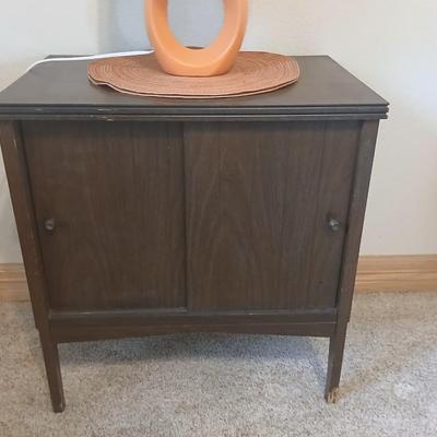 Retro and Fun Mid-Century Orange Loop Lamp with Cabinet