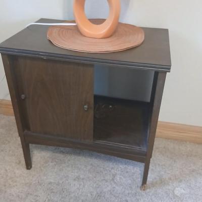 Retro and Fun Mid-Century Orange Loop Lamp with Cabinet
