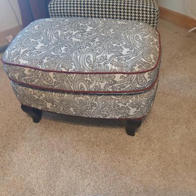 Dimensions Furniture Chair and Crate & Barrel Ottoman Set with Extra Fabric that matches the chair and a 100% organic cotton Panda...