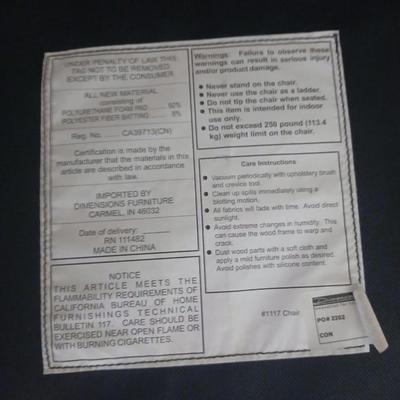 Dimensions Furniture Chair and Crate & Barrel Ottoman Set with Extra Fabric that matches the chair and a 100% organic cotton Panda...