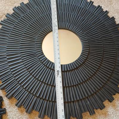 Set of 3 Black Sunburst Wall Mirrors