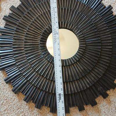 Set of 3 Black Sunburst Wall Mirrors