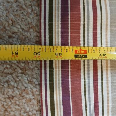 Geometric Runner Rug with Coordinating Striped Curtains