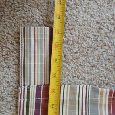 Geometric Runner Rug with Coordinating Striped Curtains