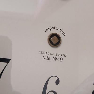 Rustic Table Lamp Pair with Faux Leather Shades + Wall Clock