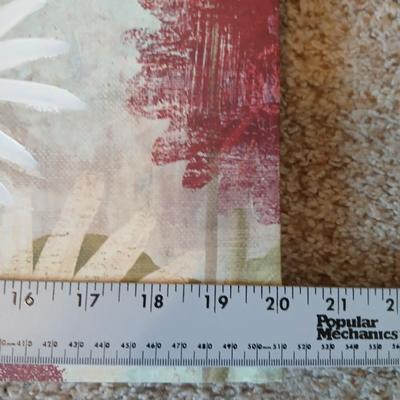 Decor Lot – Throw Rug, New Drapes & Floral Canvas Art