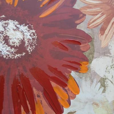 Decor Lot – Throw Rug, New Drapes & Floral Canvas Art