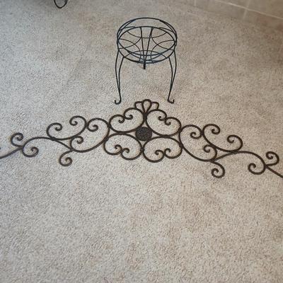 Wrought Iron Wall Decor & Plant Stand