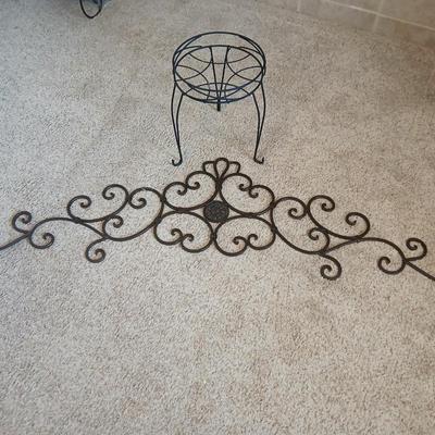 Wrought Iron Wall Decor & Plant Stand