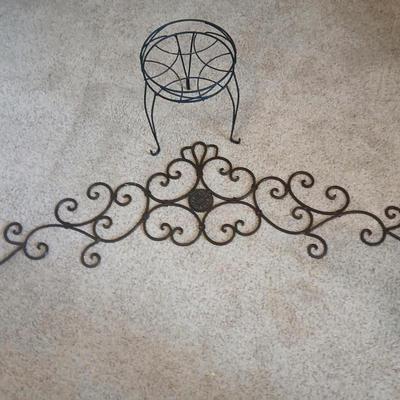 Wrought Iron Wall Decor & Plant Stand