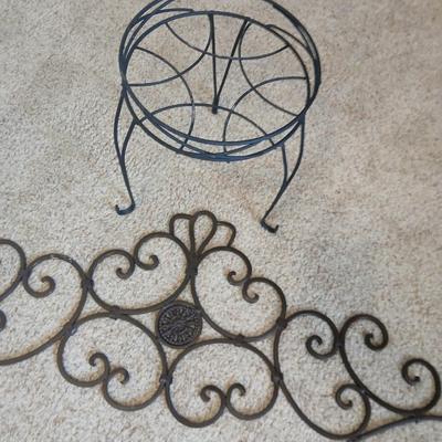 Wrought Iron Wall Decor & Plant Stand