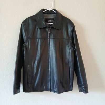 GUESS Black Leather Jacket – Men's Size L