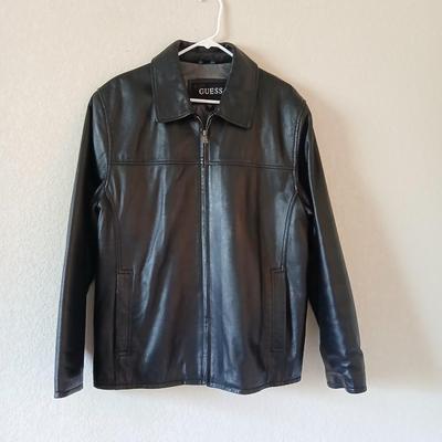 GUESS Black Leather Jacket – Men's Size L