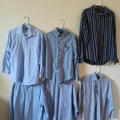 6 Men’s Dress Shirts – Stafford, Van Heusen, Tasso Elba & More