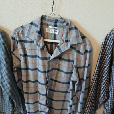 Lot of 6 Men’s Long Sleeve Plaid Shirts – Size M