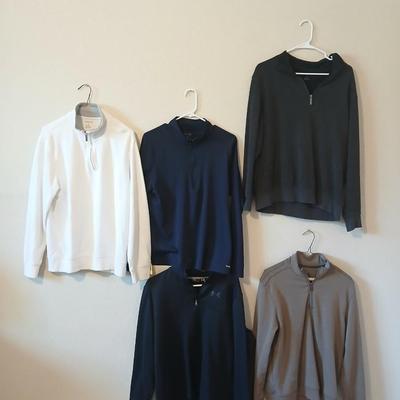 6 Men's 1/4-Zip Pullover Shirts – Size M