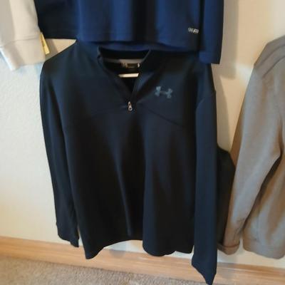 6 Men's 1/4-Zip Pullover Shirts – Size M