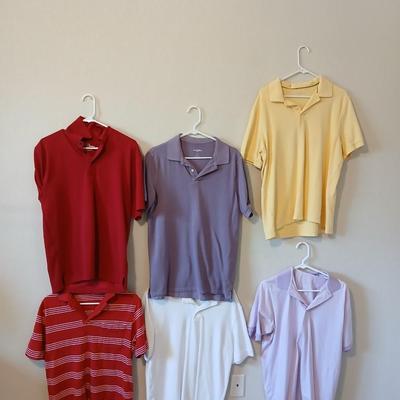 6 Men's Polo Shirts – Size Medium