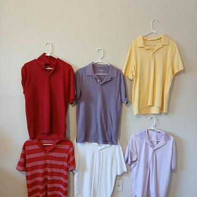 6 Men's Polo Shirts – Size Medium