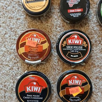 Large Lot of Shoe Polish, Cleaners & Brushes