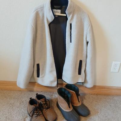 Men’s Winter Outerwear Lot – Goodfellow Fleece Jacket (M), RedHead Thinsulate Boots (Sz 8), and Casual Boots (Sz 9M)