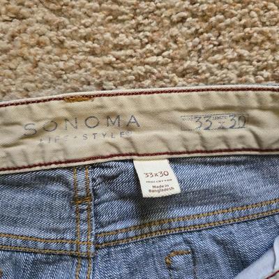 Men’s Jeans Lot – 4 Pairs + New Jockey V Neck T's (Size 36x32)