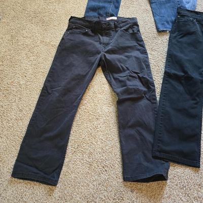 Men’s Jeans Lot – 4 Pairs + New Jockey V Neck T's (Size 36x32)