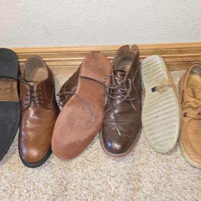 3 Pairs Men's Leather Shoes – Size 9M