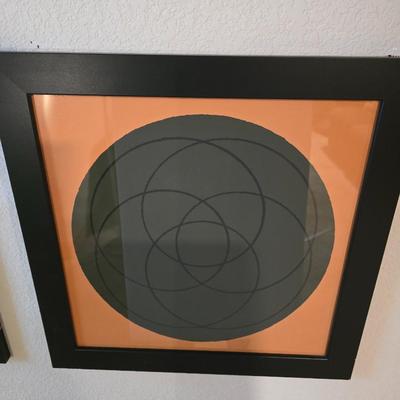 Framed Abstract Art Prints (Pair)