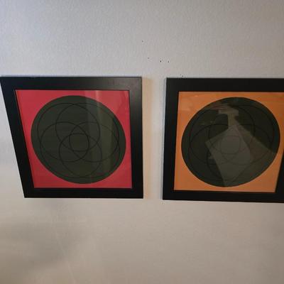 Framed Abstract Art Prints (Pair)