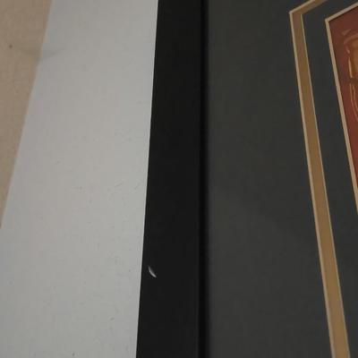 Framed Abstract Art Print Signed "ONA" Fourmi Rouge II